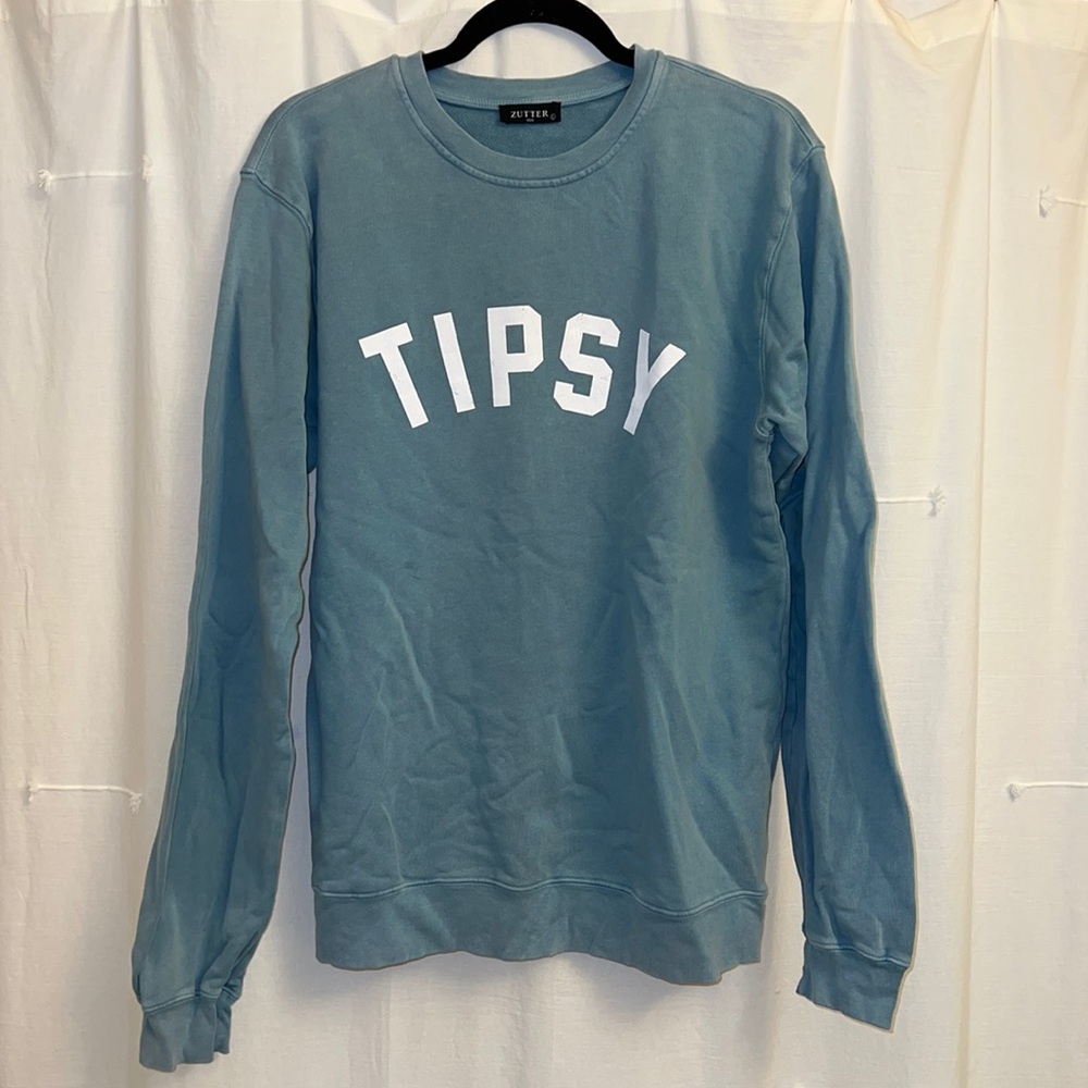 TIPSY Aqua Blue Sweatshirt - Sz L